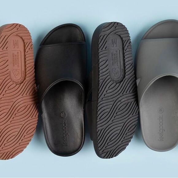 FEELGOODZ 7/8 Unisex Bonsai Sustainable Spa/Shower No-Slip Platform Slides - Picture 6 of 13